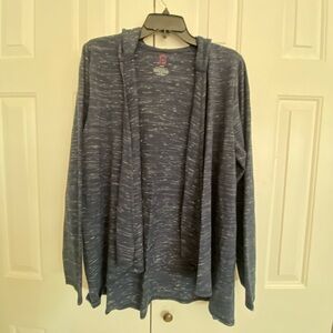 Lane Bryant Blue Hooded Cardigan